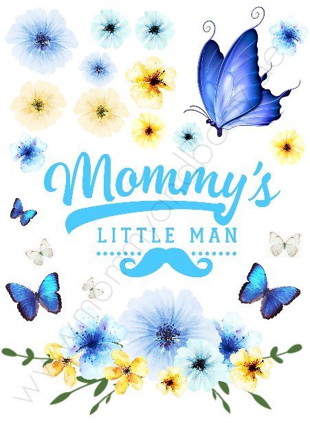 Motivfolie "Mommys little Man & Butterfly" - Mommy & Baby
