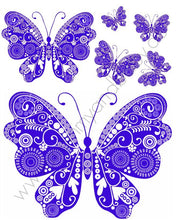 Lade das Bild in den Galerie-Viewer, Motivfolie Ornament Schmetterling dunkelblau 
