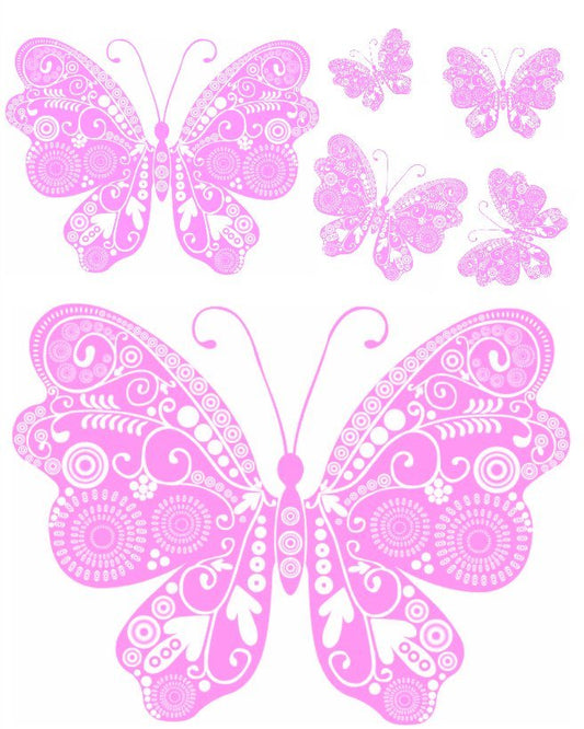 Motivfolie Ornament Schmetterling rosa 