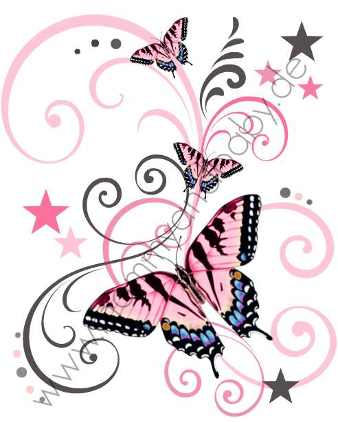 Motivfolie "Pink & Black Butterfly - Ornament" - Mommy & Baby