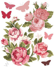 Lade das Bild in den Galerie-Viewer, Motivfolie &quot;Rosenblüten + Schmetterlinge&quot; Grafik - Mommy &amp; Baby

