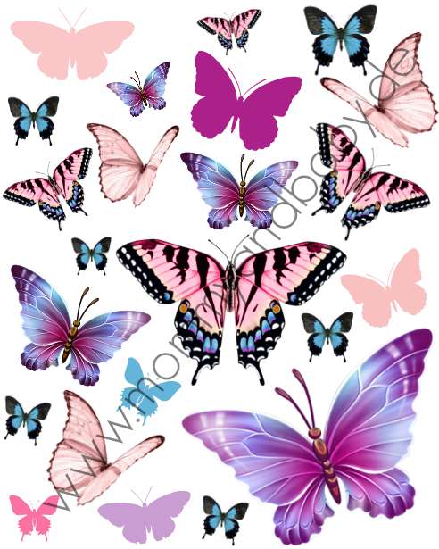 Motivfolie " Schmetterlinge lila & pink" - Mommy & Baby