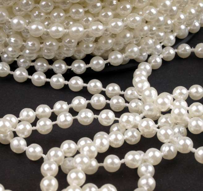 Perlen auf Schnur - Ø3 mm // 1m, elfenbein - Mommy & Baby