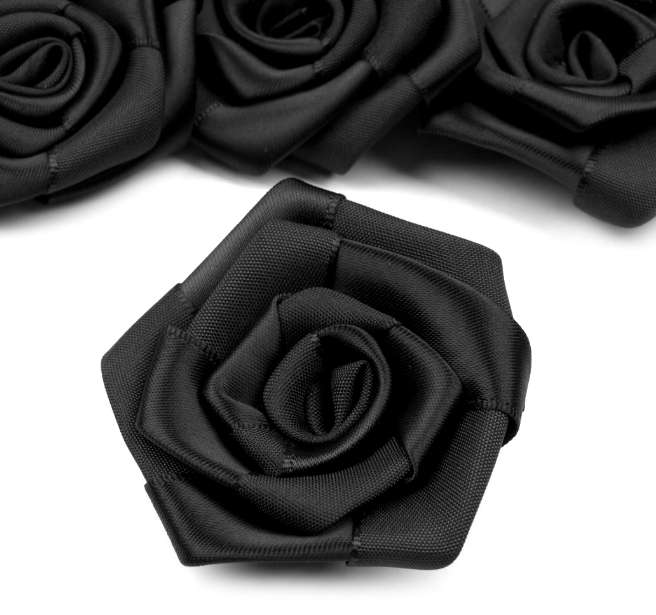 Satin Rose, schwarz - Ø 5cm - Mommy & Baby